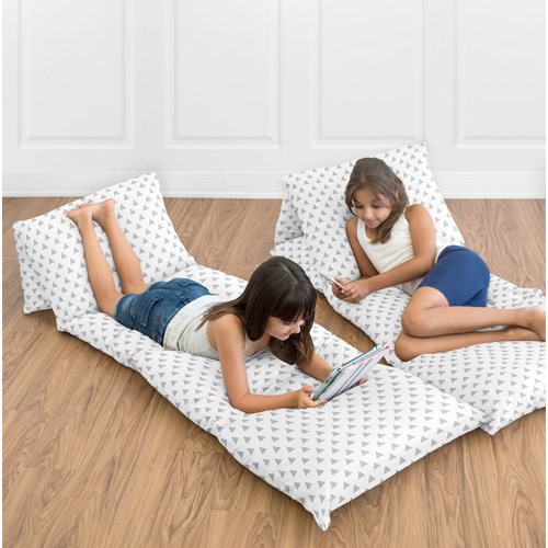 Sweet Jojo Designs Earth and Sky Triangle Print Floor Pillow Lounger
